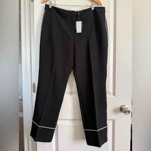 Tahari Black Pants with White Trim Size 14